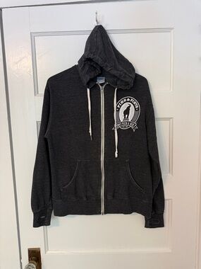 Pies & Pints Black Zip Hoodie with White Logo